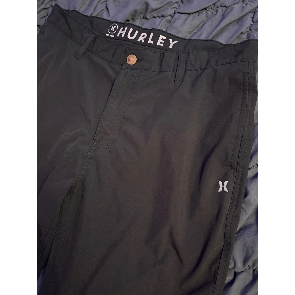 Hurley Mens Black Hybrid Chino Walk Shorts, Size 36